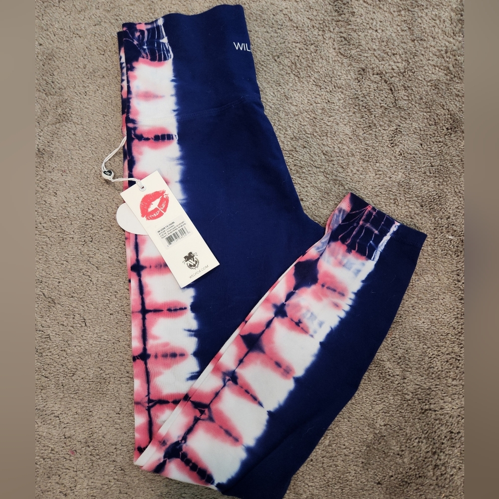 Wildfox Ocean Daze Tie Dye High Waisted 7/8 Legging Pant